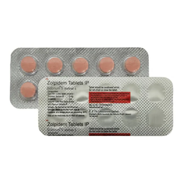 Zolpidem 5mg tablets - Sobrium 5 blister strips of pink film-coated tablets Zolpidem 5mg tablets - Sobrium 5 blister strips of pink film-coated tablets